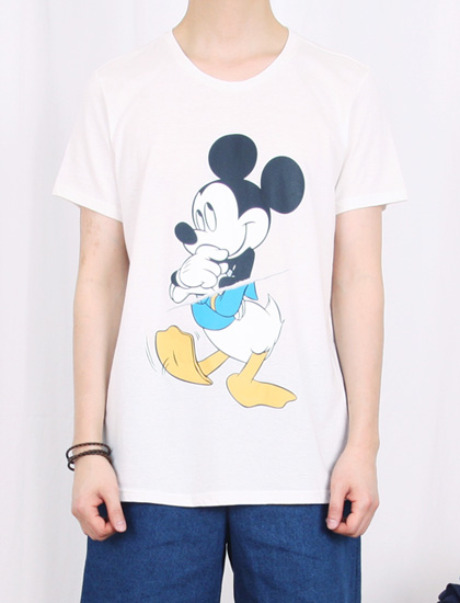 mickey duck 1/2 tee [ 1color / free size ] 미키 덕 반팔 티